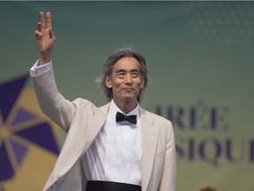 Kent Nagano acknowledges the crowd at the start of the OSM’s Olympic Park performance in 2019. A few names have been bandied about as his successor, but no one is spoken of as a front-runner.