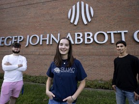 Student Union of John Abbott College executives, left to right, VP of Internal Affairs Theophile Bourgeois, president Emily Thom, president of the John Abbott Student Union, and VP of External Affairs Jonathan Sztainberg are working to make the start of school for the first year students a little more "normal" of an experience.