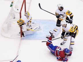 Jeff Petry's winning goal from a sharp angle squeaked past Penguins goalie Matt Murray in the third period last night in Toronto.