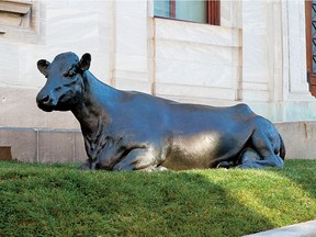 Claudia (2003). A bronze sculpture of a cow by the Canadian artist Joe Fafard at the Montreal Museum of Fine Arts.
