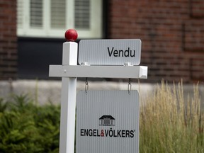 Sold signs on residential real estate placards in the Westmount district of Montreal, on Tuesday, August 18, 2020. (Allen McInnis / MONTREAL GAZETTE)