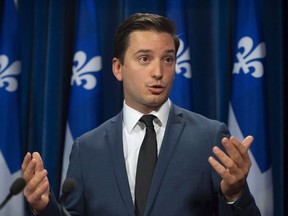 Simon Jolin-Barrette, seen in a file photo, says Quebec wants to help businesses comply with Bill 101 — not punish them.