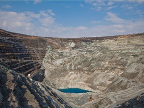 The 2.5 kilometre-wide asbestos mining pit at Mine Jeffrey Inc., which closed in 2012.