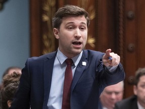 Québec solidaire MNA Gabriel Nadeau-Dubois, seen in a file photo, described the suggestion as being the "raving of a disconnected businessman."
