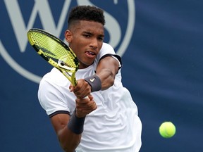 Félix Auger-Aliassime, who is the 16th seed in the ATP Masters event, needed only 76 minutes to dispose of Nikoloz Basilashvili at the Western and Southern Open in New York on Saturday, Aug. 22, 2020.