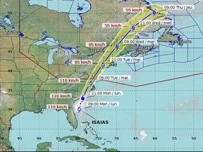 The remnants of Hurricane Isaias are expected to arrive in Quebec on Wednesday