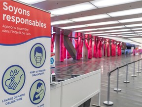 The Palais des Congress in Montreal on Thursday September 10, 2020 is attempting to reimagine itself in this COVID world. Signage reminding visitors of the importance of cleanliness is everywhere. Dave Sidaway / Montreal Gazette ORG XMIT: 64985