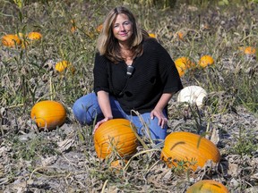 "Thanksgiving is not a big time for pumpkin sales," says Nathalie Gervais, in the pumpkin patch at her Verger Labonté in Notre-Dame-de-l'Île-Perrot, west of Montreal Friday Sept. 25, 2020.