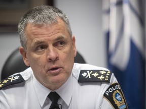 "We will have people to respond to calls on COVID, depending on priorities," says Montreal police chief Sylvain Caron, seen in a file photo.
