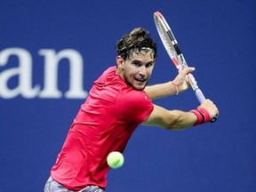 Dominic Thiem of Austria returns the ball in the fourth set during his Men's Singles final match against and Alexander Zverev of Germany on Day 14 of the 2020 US Open at the USTA Billie Jean King National Tennis Center on Sunday, Sept. 13, 2020, in the Queens borough of New York City.
