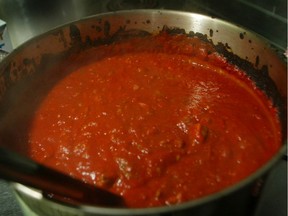 The spaghetti sauce, made by Érablière Godbout, was sold in 500 millilitre and one litre jars, should be returned to the store or thrown out.