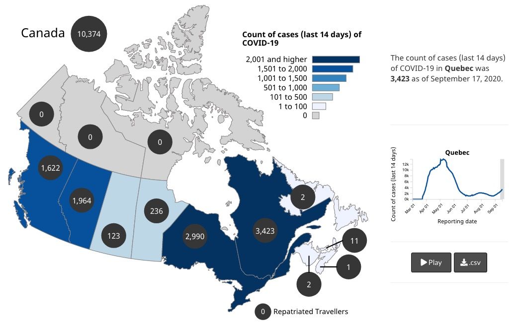 Coronavirus updates, Sept. 18 As cases mount, Quebec targets bars and restaurants Montreal