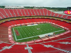 A general view of the field before the game between the Kansas City Chiefs and Houston Texans at Arrowhead Stadium.