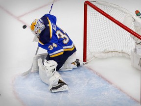 Jake Allen played 24 games with the St. Louis Blues this season, posting a 12-6-3 record with a 2.15 goals-against average, a .927 save percentage and two shutouts.