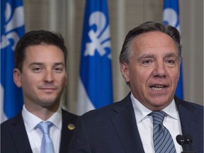 The Legault government’s minister responsible for the French language, Simon Jolin-Barrette, left, has promised to propose an “action plan” on language, but for Premier François Legault, the economy is more of a priority, Don Macpherson suggests.