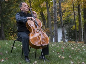 From his lakefront home in St-Sauveur, cellist Denis Brott plays Bach while remembering his battle with COVID-19.