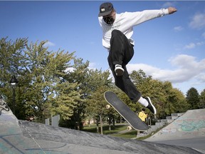 Jerome Plamondon can still practice his sport at the skate park on Thursday October 8, 2020.