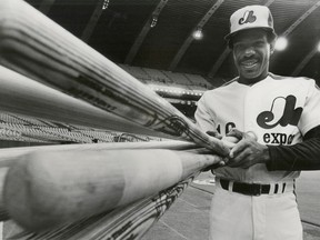 Montreal Expos Hall of Famer Andre Dawson before game at the Olympic Stadium during the early 1980s.