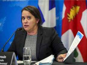 With the case counts stabilizing during the past two weeks, Montrealers can be confident their efforts are bearing fruit, says Dr. Mylène Drouin, seen at a press conference in Montreal on Wednesday, Oct. 21, 2020.