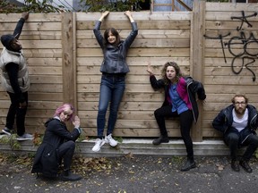 Absofreakinglutely is focused on “people in their late 30s and early 40s and the issues people have growing up in the Plateau,” says Lori Braun, centre, with Rodney Ramsey, left, Lise Vigneault, Heidi Lynn Weeks and David Heti. Braun believes a show based in Montreal can resonate with viewers nationwide.