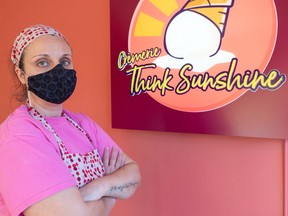 Laurel Scala, the co-owner of Crèmerie Think Sunshine, is upset that her ice cream parlour is the target of the Office québécois de la langue française.