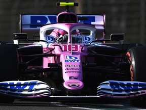 Lance Stroll of Montreal driving the (18) Racing Point RP20 Mercedes on track during qualifying ahead of the F1 Grand Prix of Emilia Romagna at Autodromo Enzo e Dino Ferrari on Saturday, Oct. 31, 2020, in Imola, Italy. Stroll will srat the race Sunday in 15th position on the grid.