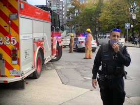 A gas leak on de Maisonneuve Blvd. and Atwater Ave. Oct. 6, 2020.