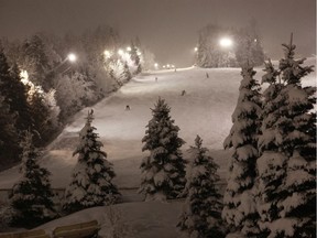 Night skiing at Mont Saint Sauveur. “It’s great news that Quebecers will be able to ski this winter, but we’ll have to adapt like everyone else,” said Christian Dufour, the director of marketing for Les Sommets, a collection of six Laurentian ski areas that includes Mont Saint-Sauveur, Mont Gabriel and Ski Morin Heights.