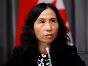 Canada's chief public health officer Dr. Theresa Tam speaks at a news conference on the coronavirus on March 19, 2020.