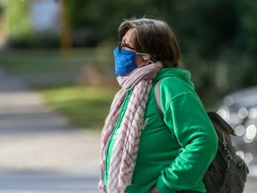 Face masks should comprise two layers of tightly woven fabric such as cotton or linen, plus a third layer of a “filter-type fabric” such as non-woven polypropylene, according to the Public Health Agency of Canada.