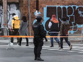 Ubisoft employees leave the building after Montreal police responded to what they thought was a hostage taking at the Ubisoft office in Montreal on Friday November 13, 2020. Dave Sidaway / Montreal Gazette ORG XMIT: 65318