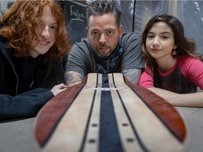 Dan McKay and his kids Daisy-Jo, 12, and Harley, 16, have started a skateboard business in Montreal.