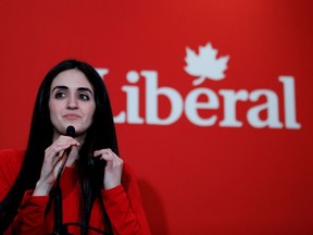 Liberal MP Emmannuella Lambropoulos, seen here in 2017 after winning the Liberal nomination in St-Laurent riding, got into hot water this month after she seemed to question whether the French language was in decline in Quebec.