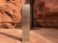 A metal monolith is pictured in a remote area of Red Rock Country in Utah, U.S. November 18, 2020.