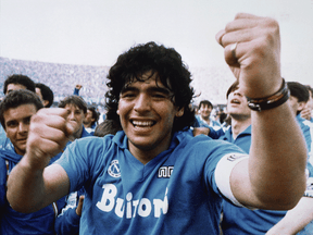 Diego Armando Maradona in a scene from Diego Maradona. Maradona faced constant pressure from supporters and haters alike.