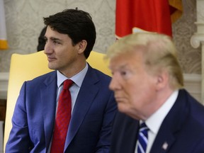 Prime Minister Justin Trudeau meets with Donald Trump in the Oval Office at the White House in Washington, D.C. on June 20, 2019.