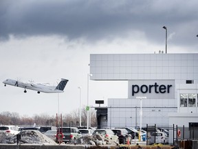 A Porter Airlines plane takes flight from Toronto's Billy Bishop Airport, Friday January 22, 2016.   [Photo Peter J. Thompson] [For Financial Post story Gigi Suhanic/Financial Post]   //NATIONAL POST STAFF PHOTO ORG XMIT: POS1601221413205133