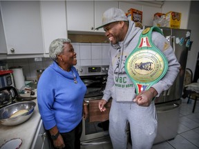 Former WBC light-heavyweight champions Adonis Stevenson lives with his 73-year-old mother, Claudette Adonis, in the Fabreville section of Laval.