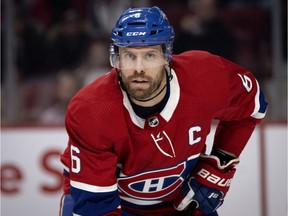 Montreal Canadiens defenceman Shea Weber during a game against the Detroit Red Wings in Montreal on Dec. 14, 2019.