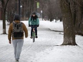 Mathieu Murphy-Perron enjoys cycling along the Lachine Canal on Tuesday.