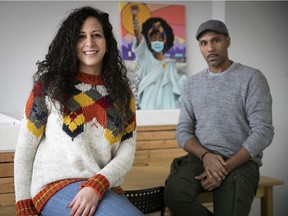 Nargess Mustapha, left, and Will Prosper are co-founders of Hoodstock. The community organization in Montreal North is devoted to eradicating systemic inequalities and developing inclusive, safe and dynamic communities.