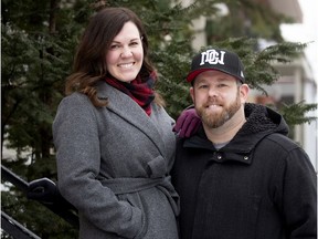 Noah Sidel and his wife, Johanna Miller, have been conducting online trivia contests with the proceeds going to the Jewish General Hospital's COVID fund. The pair are seen in Montreal on Dec. 28, 2020.