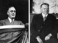 Franklin Delano Roosevelt (L) defeated Herbert Hoover in 1932 to become U.S. president.