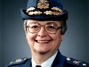 Sheila A. Hellstrom, a graduate of National Defence College, became the first woman serving as a Regular Force officer to be promoted to the rank of Brigadier-General in 1987.