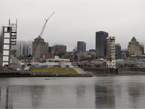 A foggy skyline in Montreal.