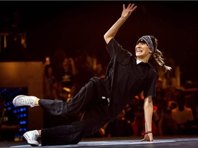 In this file photo taken on November 9, 2019 Russia's breakdancer Natali Kiliachikhina aka Kastet competes in the semi-final of the Red Bull BC One, the breakdance one-on-one battle world championship in Mumbai.