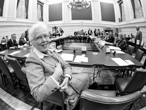 Florence Bird is seen here as a senator in 1982, more than a decade after she chaired the Royal Commission on the Status on Women. Its report was tabled in Parliament on Dec. 7, 1970.