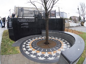 The memorial to the 2017 mosque shooting is inaugurated, Tuesday, December 1, 2020  in Quebec City.