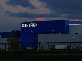 The Blue Origin rocket facility is shown near the Kennedy Space Center in Cape Canaveral, Fla., on March 3, 2019.