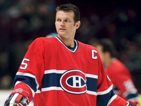 Vincent Damphousse at Canadiens practice on March 2, 1999, three weeks before he was traded to the San Jose Sharks for three draft picks.